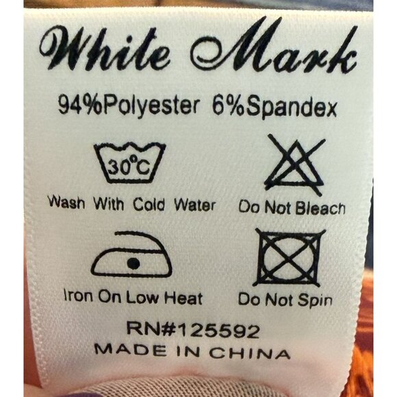 White Mark Floral Tunic Top 1XL 3/4 Sleeve Boho Assymetric Hem Red Orange Womens - Picture 6 of 6